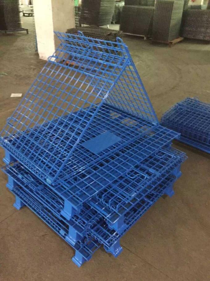 Pulver-überzogener zusammenklappbarer Draht-Behälter-Rost-beständige