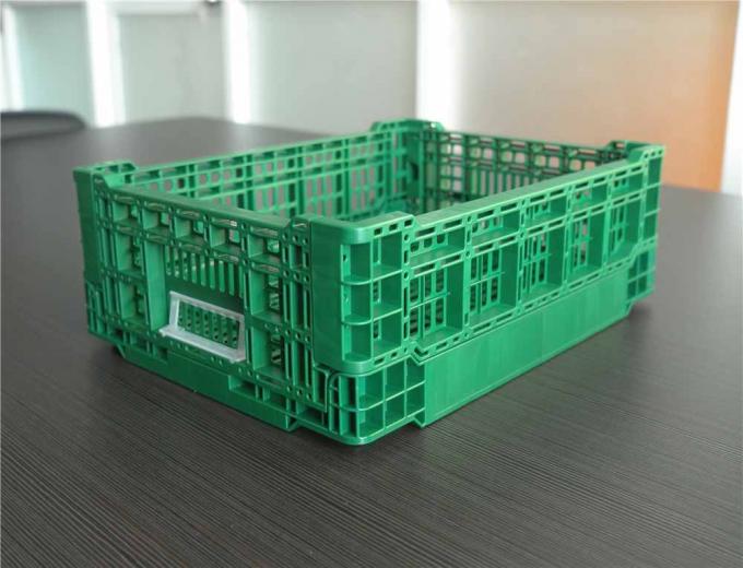 Grüne Falte gelüftete Plastikspeicherkiste mit Deckel, Plastikdatei-Kiste